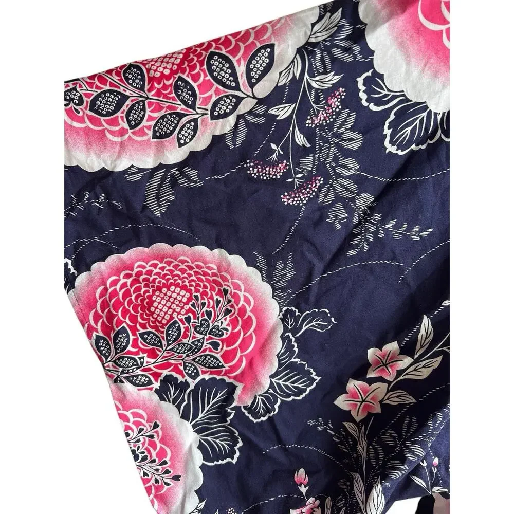 Japanese Yukata Women's 100% Cotton Peony and Chrysanthemum XL (61) KYOTO SEN'I - Picture 10 of 13